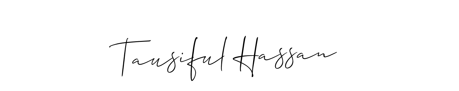 Tausiful Hassan stylish signature style. Best Handwritten Sign (Allison_Script) for my name. Handwritten Signature Collection Ideas for my name Tausiful Hassan. Tausiful Hassan signature style 2 images and pictures png