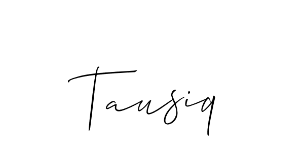 How to Draw Tausiq signature style? Allison_Script is a latest design signature styles for name Tausiq. Tausiq signature style 2 images and pictures png