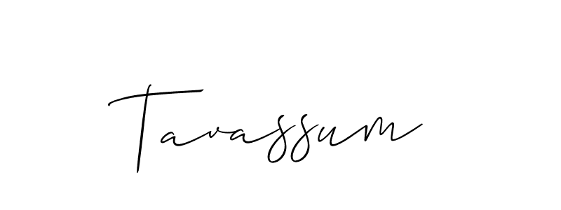 Design your own signature with our free online signature maker. With this signature software, you can create a handwritten (Allison_Script) signature for name Tavassum. Tavassum signature style 2 images and pictures png