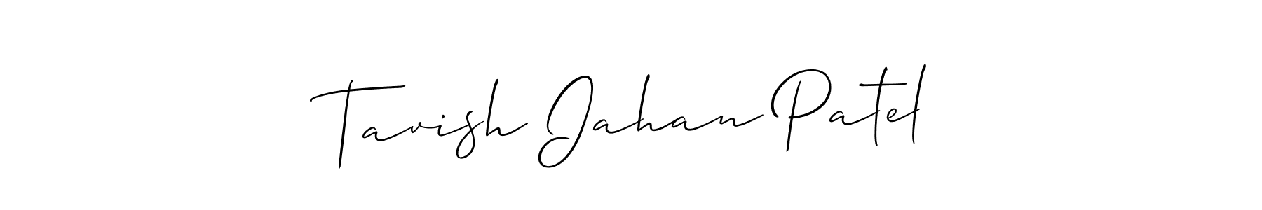 Use a signature maker to create a handwritten signature online. With this signature software, you can design (Allison_Script) your own signature for name Tavish Iahan Patel. Tavish Iahan Patel signature style 2 images and pictures png