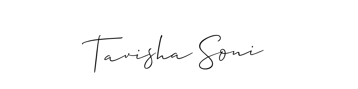 How to make Tavisha Soni signature? Allison_Script is a professional autograph style. Create handwritten signature for Tavisha Soni name. Tavisha Soni signature style 2 images and pictures png