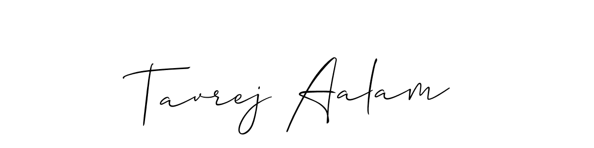 Make a beautiful signature design for name Tavrej Aalam. With this signature (Allison_Script) style, you can create a handwritten signature for free. Tavrej Aalam signature style 2 images and pictures png