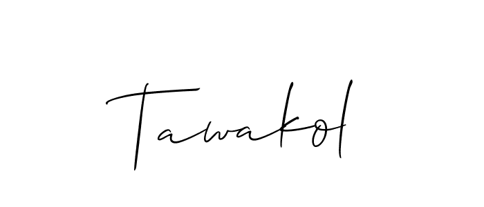 Design your own signature with our free online signature maker. With this signature software, you can create a handwritten (Allison_Script) signature for name Tawakol. Tawakol signature style 2 images and pictures png