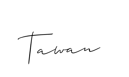 Tawan stylish signature style. Best Handwritten Sign (Allison_Script) for my name. Handwritten Signature Collection Ideas for my name Tawan. Tawan signature style 2 images and pictures png