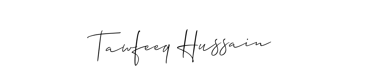 Create a beautiful signature design for name Tawfeeq Hussain. With this signature (Allison_Script) fonts, you can make a handwritten signature for free. Tawfeeq Hussain signature style 2 images and pictures png