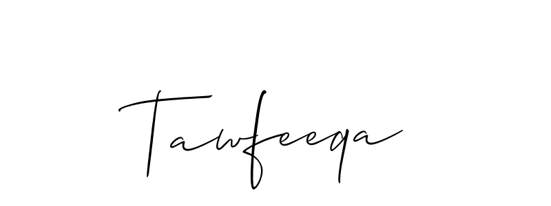 How to make Tawfeeqa signature? Allison_Script is a professional autograph style. Create handwritten signature for Tawfeeqa name. Tawfeeqa signature style 2 images and pictures png
