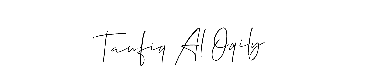 Also we have Tawfiq Al Oqily name is the best signature style. Create professional handwritten signature collection using Allison_Script autograph style. Tawfiq Al Oqily signature style 2 images and pictures png