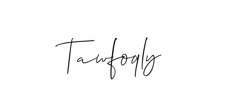 Make a short Tawfoqly signature style. Manage your documents anywhere anytime using Allison_Script. Create and add eSignatures, submit forms, share and send files easily. Tawfoqly signature style 2 images and pictures png