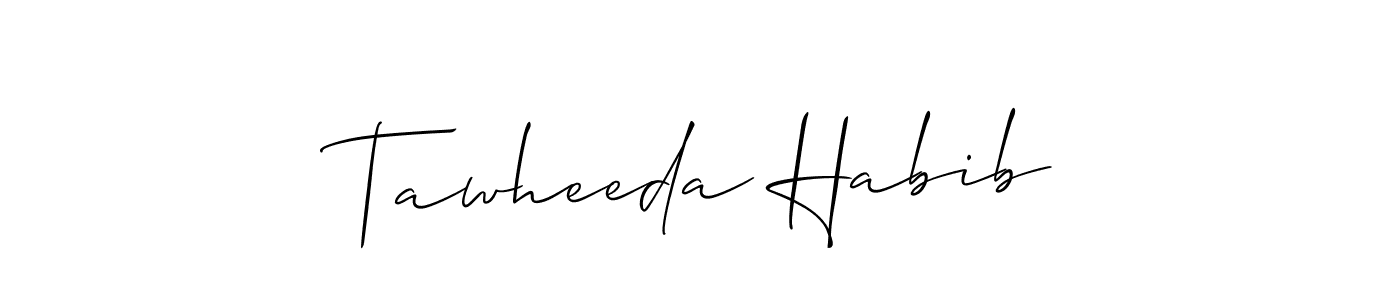 This is the best signature style for the Tawheeda Habib name. Also you like these signature font (Allison_Script). Mix name signature. Tawheeda Habib signature style 2 images and pictures png