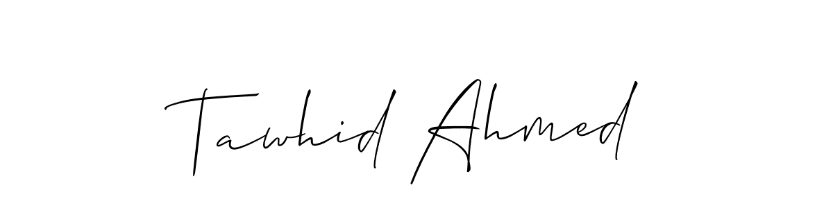 Also You can easily find your signature by using the search form. We will create Tawhid Ahmed name handwritten signature images for you free of cost using Allison_Script sign style. Tawhid Ahmed signature style 2 images and pictures png