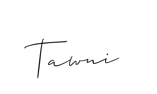 Tawni stylish signature style. Best Handwritten Sign (Allison_Script) for my name. Handwritten Signature Collection Ideas for my name Tawni. Tawni signature style 2 images and pictures png