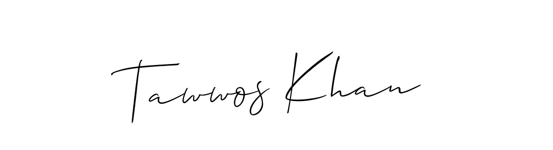 How to make Tawwos Khan signature? Allison_Script is a professional autograph style. Create handwritten signature for Tawwos Khan name. Tawwos Khan signature style 2 images and pictures png