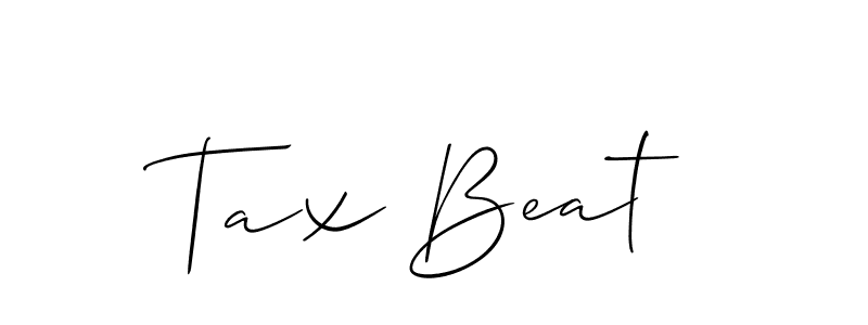 The best way (Allison_Script) to make a short signature is to pick only two or three words in your name. The name Tax Beat include a total of six letters. For converting this name. Tax Beat signature style 2 images and pictures png