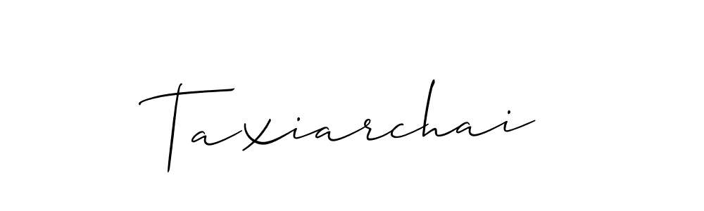 How to make Taxiarchai name signature. Use Allison_Script style for creating short signs online. This is the latest handwritten sign. Taxiarchai signature style 2 images and pictures png