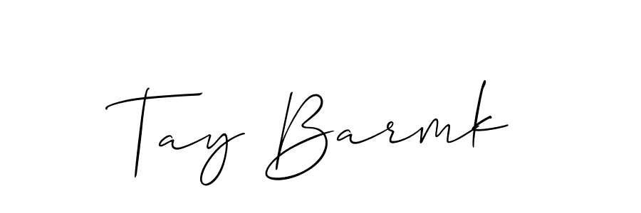 The best way (Allison_Script) to make a short signature is to pick only two or three words in your name. The name Tay Barmk include a total of six letters. For converting this name. Tay Barmk signature style 2 images and pictures png
