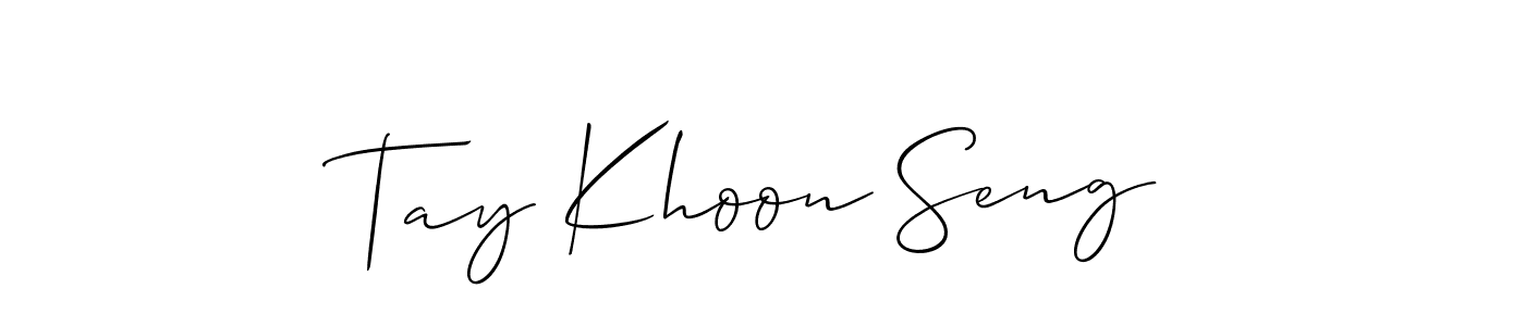 Make a short Tay Khoon Seng signature style. Manage your documents anywhere anytime using Allison_Script. Create and add eSignatures, submit forms, share and send files easily. Tay Khoon Seng signature style 2 images and pictures png