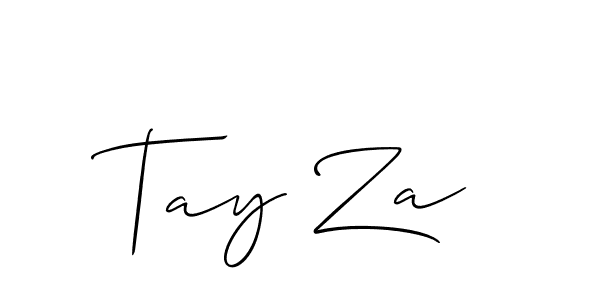 The best way (Allison_Script) to make a short signature is to pick only two or three words in your name. The name Tay Za include a total of six letters. For converting this name. Tay Za signature style 2 images and pictures png