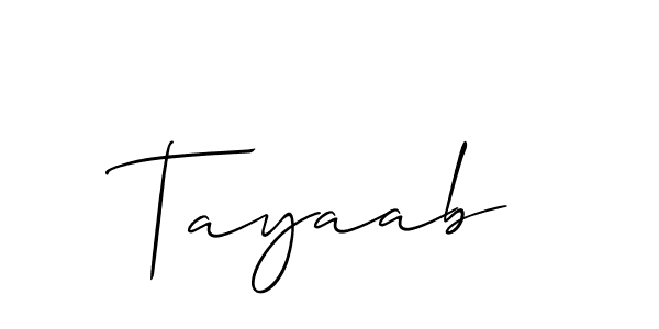 Tayaab stylish signature style. Best Handwritten Sign (Allison_Script) for my name. Handwritten Signature Collection Ideas for my name Tayaab. Tayaab signature style 2 images and pictures png