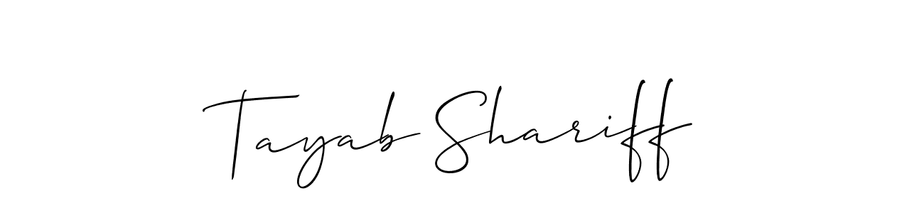 Also we have Tayab Shariff name is the best signature style. Create professional handwritten signature collection using Allison_Script autograph style. Tayab Shariff signature style 2 images and pictures png