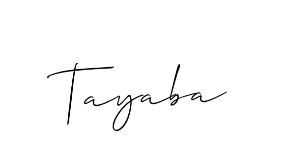Create a beautiful signature design for name Tayaba. With this signature (Allison_Script) fonts, you can make a handwritten signature for free. Tayaba signature style 2 images and pictures png