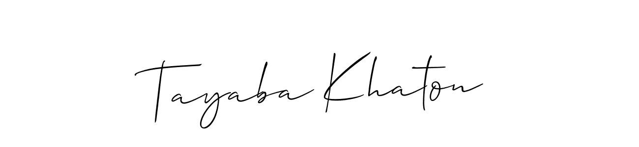 Tayaba Khaton stylish signature style. Best Handwritten Sign (Allison_Script) for my name. Handwritten Signature Collection Ideas for my name Tayaba Khaton. Tayaba Khaton signature style 2 images and pictures png