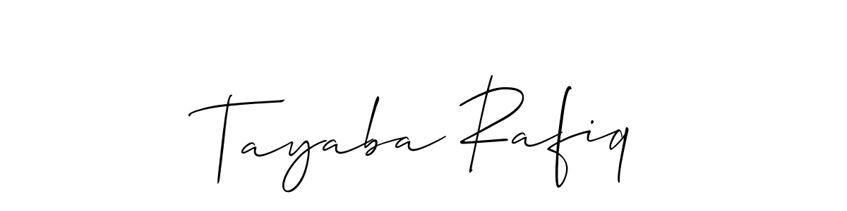 How to make Tayaba Rafiq signature? Allison_Script is a professional autograph style. Create handwritten signature for Tayaba Rafiq name. Tayaba Rafiq signature style 2 images and pictures png