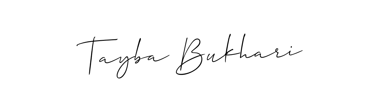 Allison_Script is a professional signature style that is perfect for those who want to add a touch of class to their signature. It is also a great choice for those who want to make their signature more unique. Get Tayba Bukhari name to fancy signature for free. Tayba Bukhari signature style 2 images and pictures png