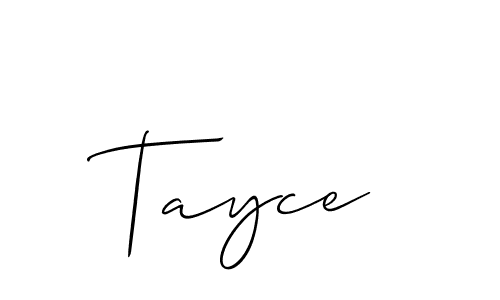 Tayce stylish signature style. Best Handwritten Sign (Allison_Script) for my name. Handwritten Signature Collection Ideas for my name Tayce. Tayce signature style 2 images and pictures png