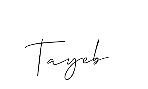 The best way (Allison_Script) to make a short signature is to pick only two or three words in your name. The name Tayeb include a total of six letters. For converting this name. Tayeb signature style 2 images and pictures png