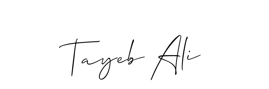 How to make Tayeb Ali name signature. Use Allison_Script style for creating short signs online. This is the latest handwritten sign. Tayeb Ali signature style 2 images and pictures png