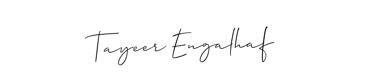 Create a beautiful signature design for name Tayeer Engalhaf. With this signature (Allison_Script) fonts, you can make a handwritten signature for free. Tayeer Engalhaf signature style 2 images and pictures png