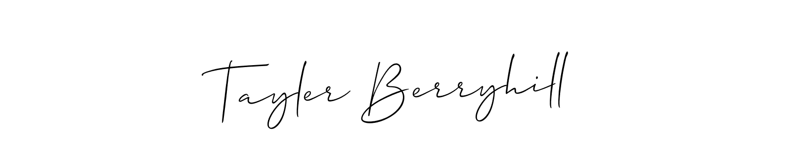 Create a beautiful signature design for name Tayler Berryhill. With this signature (Allison_Script) fonts, you can make a handwritten signature for free. Tayler Berryhill signature style 2 images and pictures png