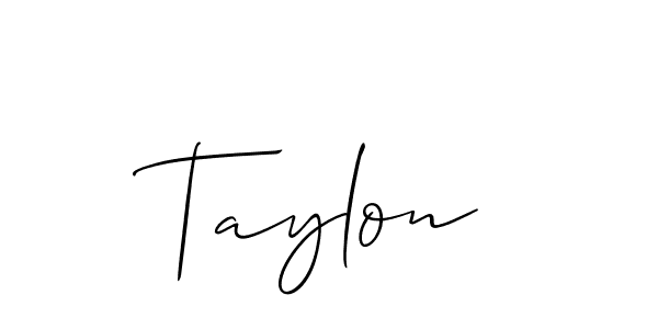 Design your own signature with our free online signature maker. With this signature software, you can create a handwritten (Allison_Script) signature for name Taylon. Taylon signature style 2 images and pictures png