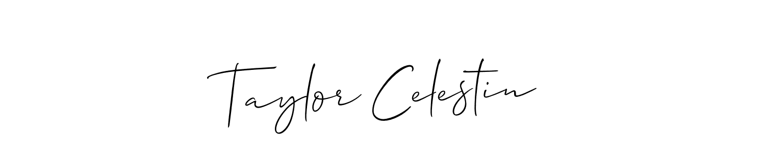 Taylor Celestin stylish signature style. Best Handwritten Sign (Allison_Script) for my name. Handwritten Signature Collection Ideas for my name Taylor Celestin. Taylor Celestin signature style 2 images and pictures png