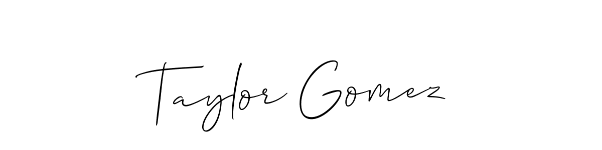 How to make Taylor Gomez name signature. Use Allison_Script style for creating short signs online. This is the latest handwritten sign. Taylor Gomez signature style 2 images and pictures png