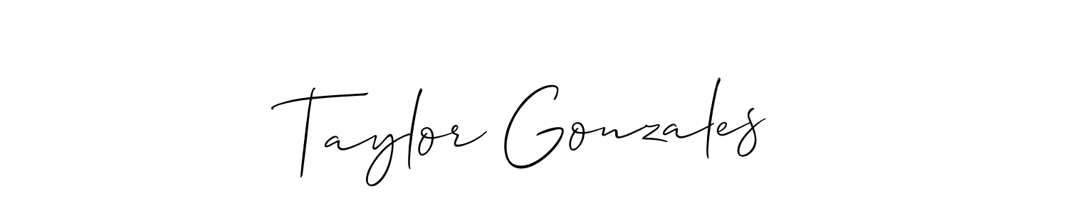 Create a beautiful signature design for name Taylor Gonzales. With this signature (Allison_Script) fonts, you can make a handwritten signature for free. Taylor Gonzales signature style 2 images and pictures png
