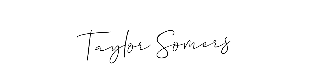 Allison_Script is a professional signature style that is perfect for those who want to add a touch of class to their signature. It is also a great choice for those who want to make their signature more unique. Get Taylor Somers name to fancy signature for free. Taylor Somers signature style 2 images and pictures png