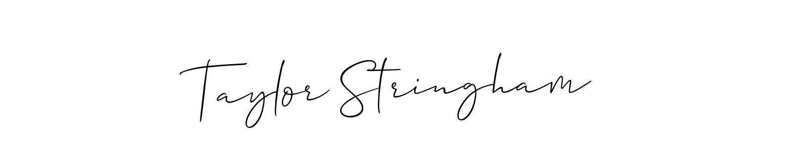 How to make Taylor Stringham name signature. Use Allison_Script style for creating short signs online. This is the latest handwritten sign. Taylor Stringham signature style 2 images and pictures png