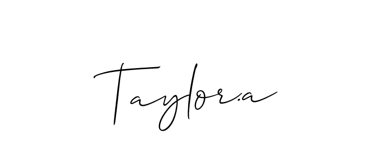 It looks lik you need a new signature style for name Taylor.a. Design unique handwritten (Allison_Script) signature with our free signature maker in just a few clicks. Taylor.a signature style 2 images and pictures png