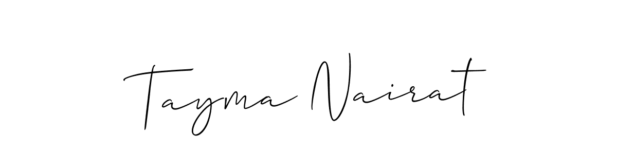 This is the best signature style for the Tayma Nairat name. Also you like these signature font (Allison_Script). Mix name signature. Tayma Nairat signature style 2 images and pictures png