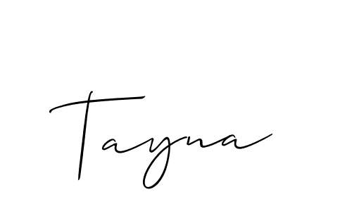Create a beautiful signature design for name Tayna. With this signature (Allison_Script) fonts, you can make a handwritten signature for free. Tayna signature style 2 images and pictures png
