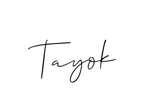 How to make Tayok signature? Allison_Script is a professional autograph style. Create handwritten signature for Tayok name. Tayok signature style 2 images and pictures png