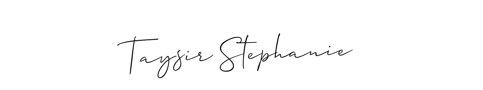 Use a signature maker to create a handwritten signature online. With this signature software, you can design (Allison_Script) your own signature for name Taysir Stephanie. Taysir Stephanie signature style 2 images and pictures png