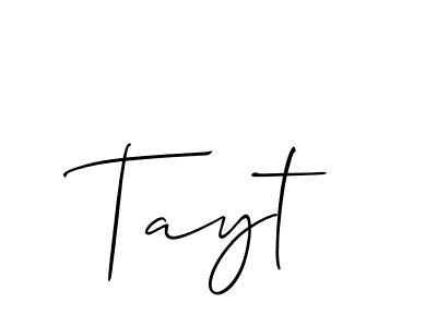 Make a beautiful signature design for name Tayt. With this signature (Allison_Script) style, you can create a handwritten signature for free. Tayt signature style 2 images and pictures png