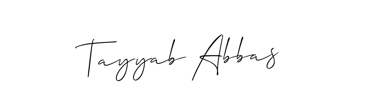 Design your own signature with our free online signature maker. With this signature software, you can create a handwritten (Allison_Script) signature for name Tayyab Abbas. Tayyab Abbas signature style 2 images and pictures png