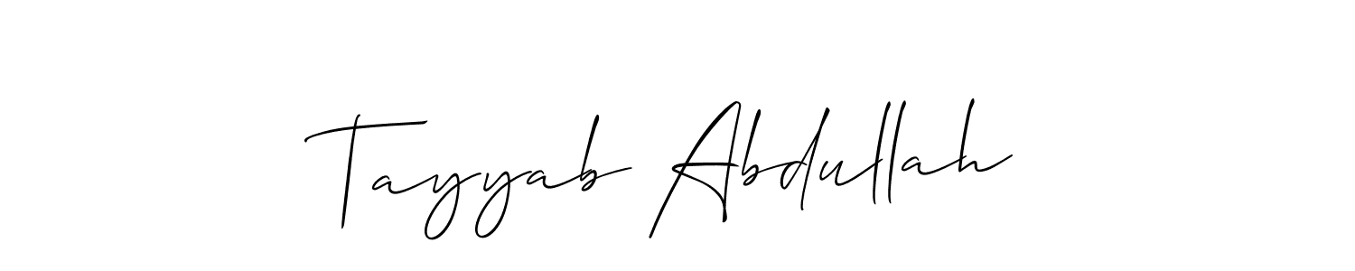 Also we have Tayyab Abdullah name is the best signature style. Create professional handwritten signature collection using Allison_Script autograph style. Tayyab Abdullah signature style 2 images and pictures png