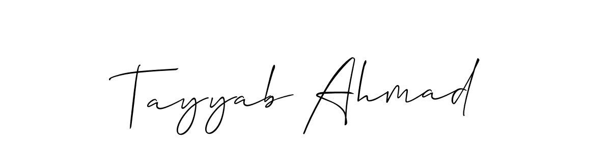 The best way (Allison_Script) to make a short signature is to pick only two or three words in your name. The name Tayyab Ahmad include a total of six letters. For converting this name. Tayyab Ahmad signature style 2 images and pictures png