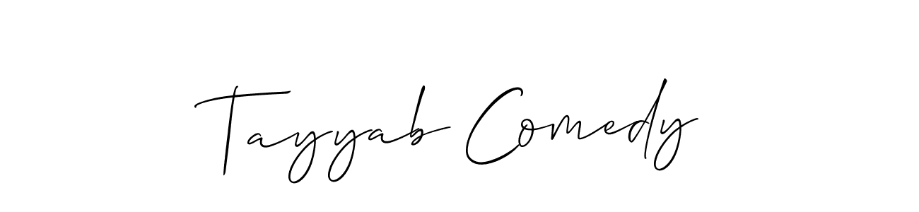 Create a beautiful signature design for name Tayyab Comedy. With this signature (Allison_Script) fonts, you can make a handwritten signature for free. Tayyab Comedy signature style 2 images and pictures png