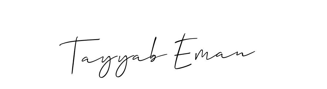 It looks lik you need a new signature style for name Tayyab Eman. Design unique handwritten (Allison_Script) signature with our free signature maker in just a few clicks. Tayyab Eman signature style 2 images and pictures png