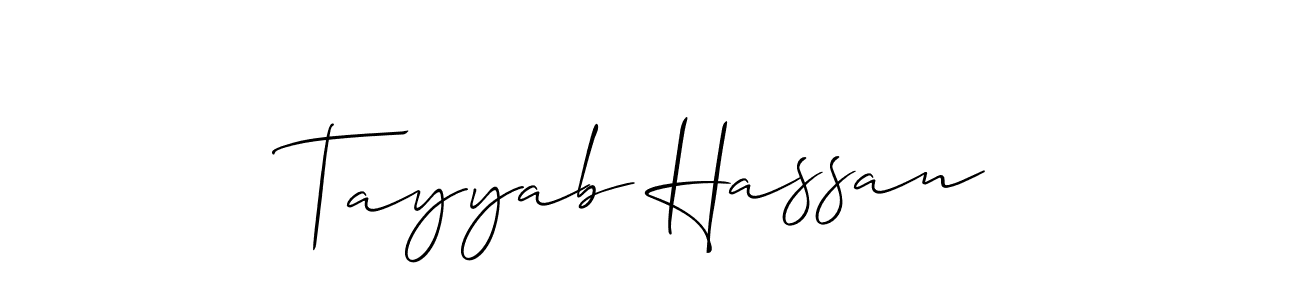 It looks lik you need a new signature style for name Tayyab Hassan. Design unique handwritten (Allison_Script) signature with our free signature maker in just a few clicks. Tayyab Hassan signature style 2 images and pictures png